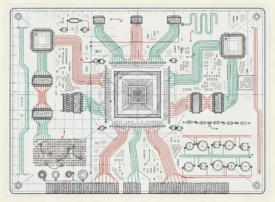 drawing desk, circuit board